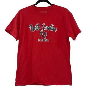 Classic Teaze North Carolina Graphic Tee Shirt Red Medium